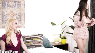 Lesbian MILF mom spending time with teen