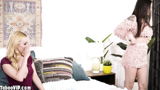 Lesbian MILF mom spending time with teen