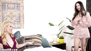 Lesbian MILF mom spending time with teen