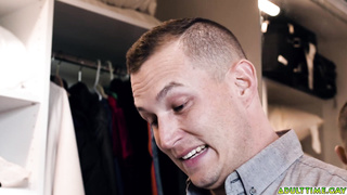 Studs having sneaky sex in the closet