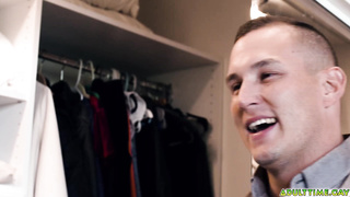 Studs having sneaky sex in the closet