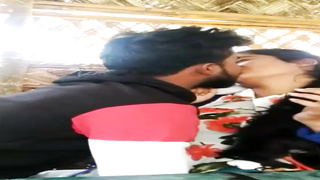 Desi Indian couple kissing