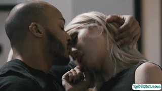 Busty blonde transsexual interracial sex