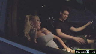 TS hitchhiker Brittney Kade barebacked