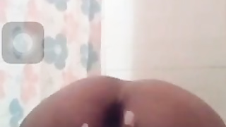 Gorgeous Ebony Teenie with Ginormous Fun Bags Gives Live Solo Bouncy Bathtub Flash on SnapChat