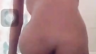 Gorgeous Ebony Teenie with Ginormous Fun Bags Gives Live Solo Bouncy Bathtub Flash on SnapChat