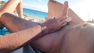 Gigantic dream to pulverize at the beach we wank off he spunks his love jam on my boobies from the world aro