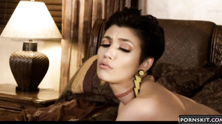 Brooklyn Gray Glamour Short Black-Haire Natural-Titted Babe  Pussy and Butt Reamed by Quinton James