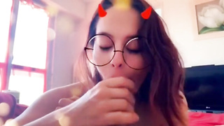CHILL ORAL JOB AND FACIAL CUMSHOT - Which Snapchat filtre do you choose