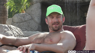 Blonde wife shared big cock with shemale