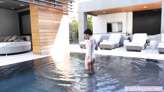 Curvy Asian teen fucks stud instructor