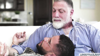 Rick Kelson gives Brock Banks a warm hot of his jizz