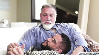 Rick Kelson gives Brock Banks a warm hot of his jizz