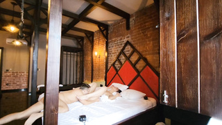 Hard Ripped teenage with slender midbody & bouncy caboose in a BONDAGE & DISCIPLINE bedroom.