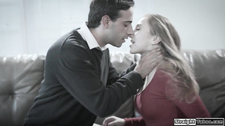 Nerd girl gets choked while fucked rough