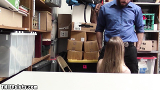 Big titted Russian teen thief fucked