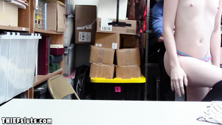 Guard fucking a red teens pierced pussy