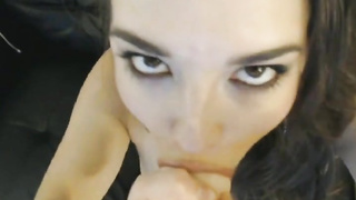 Hot Chick sucks and fucks a dildo