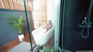 deep suck off from a spectacular light-haired sans leaving the shower - LuxuryMur