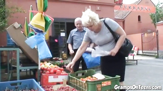 Nubile screwed by oldie in the forest