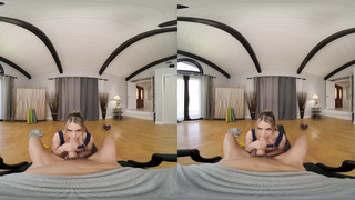 Lewd Blond Summer Vixen Working On Your Stamina VR Porno