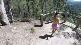 Fit Hot Blonde In Public Forest Trail Real Sex