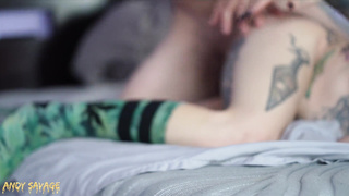 coochie gobbling climax and jizm in her punk slit