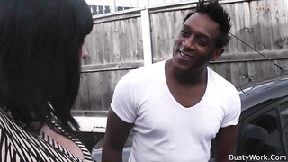 Large-cocked black fellow rear end-tears up big-titted plus-size