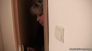 Boy caught elder duo penetrate his platinum-blonde gf