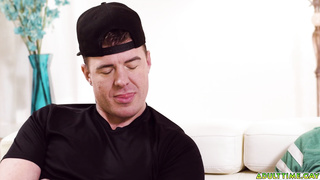 Two straight buddies jerk off side by side