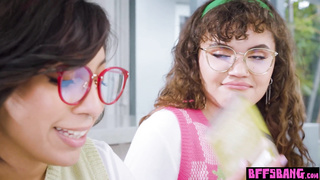 Book club for teen BFFs end on big cock