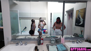 Three bisexual teen troublemakers fucked