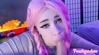 Close Up Languid Drooly Facehole Romantic Delicate Oral Cum-Shot In Hatch