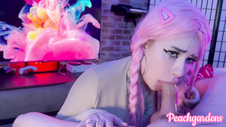 Close Up Languid Drooly Facehole Romantic Delicate Oral Cum-Shot In Hatch