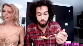 Teen celebrating thanksgiving on a BBC