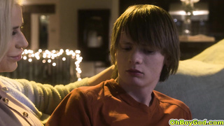 Curvy stepmom takes long dick of his stepson