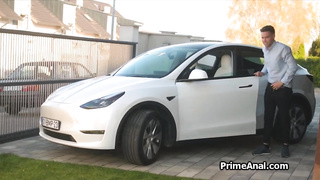 Anal hammering of busty redhead girlfriend