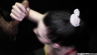 Hot Emma gloryhole blowjob and cumswallow