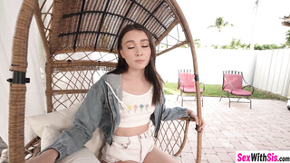 My big cock stepbro came in my garden