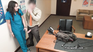 Milf nurse housewife hammered on the office desk