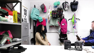 Curly curvy Latina housewife performs sloppy oral