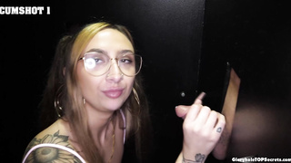 Hot Nina first ever multiple gloryhole cumshots