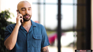 Guy masturbates with his busty mominlaw