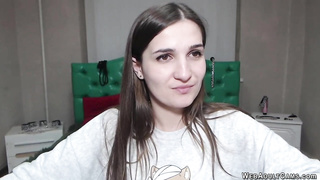 Cute small tits amateur babe masturbating on webcam