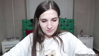 Cute small tits amateur babe masturbating on webcam