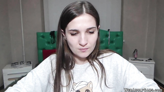 Cute small tits amateur babe masturbating on webcam