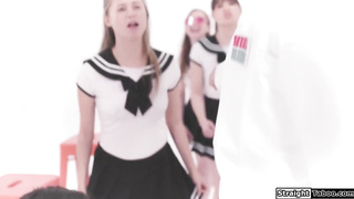 Bus driver fucks 5 students in VR orgy