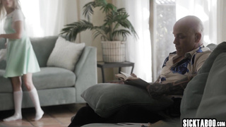 Dirty stepdad took a virginity from teen