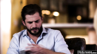 Blonde fucking a guy to not get exposed