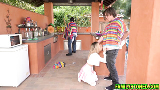 Stepsiblings sneaks out to fuck inside the bedroom